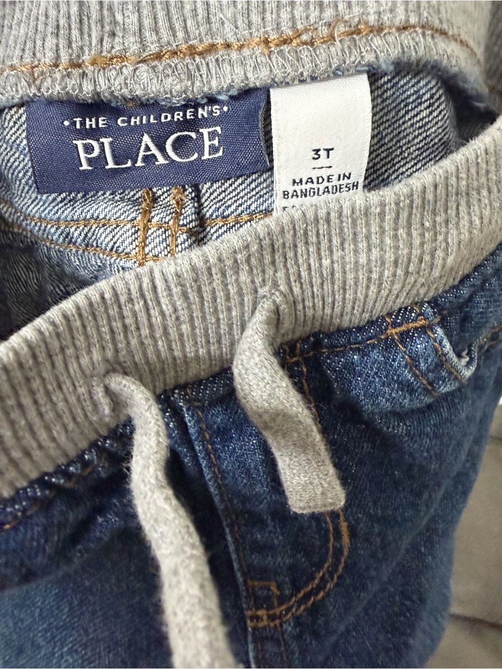 The Children's Place Denim Jogger Pants with Gray Waistband